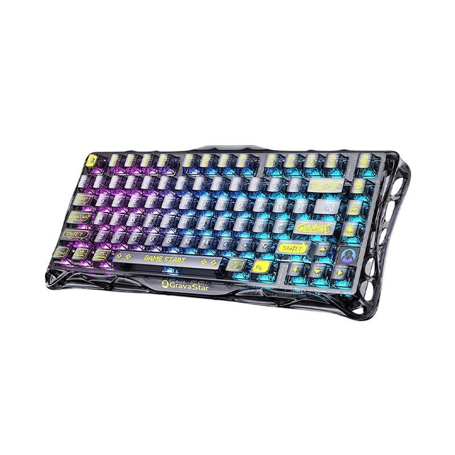 GravaStar Gaming Keyboard Mercury K1 Lite 75% Wireless Mechanical Transparent Black