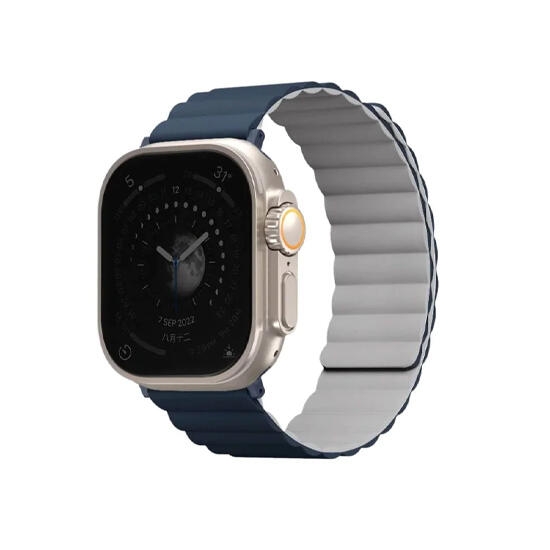 Uniq Revix Reversible Magnetic Apple Watch Strap 49/45/44/42Mm Ash Grey /Dove White