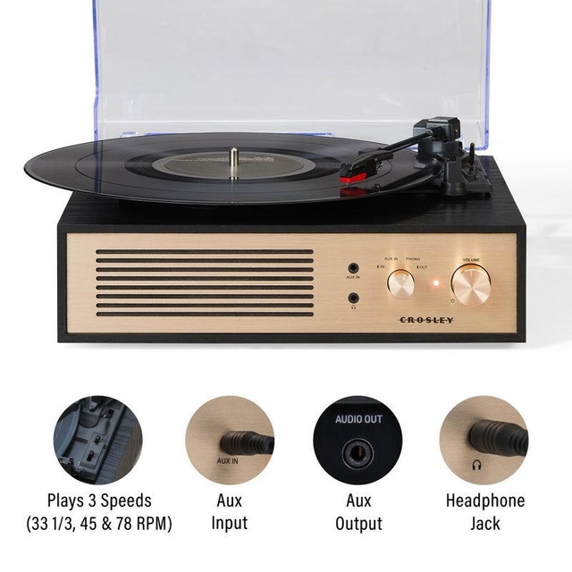 Crosley Miles Record Player Walnut