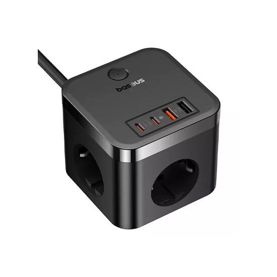 Baseus PowerCombo Cube Power Strip 3AC+2U+2C 30W 1.5m EU E00066400117-00 Black
