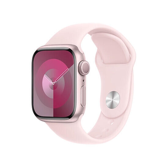 Apple Watch Series 9 GPS 45mm Pink Aluminum Case With Light Pink Sport Band MR9H3 M/L