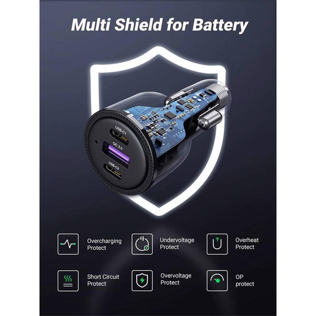 Ugreen 69W Dual USB-C Car Charger 20467 Black