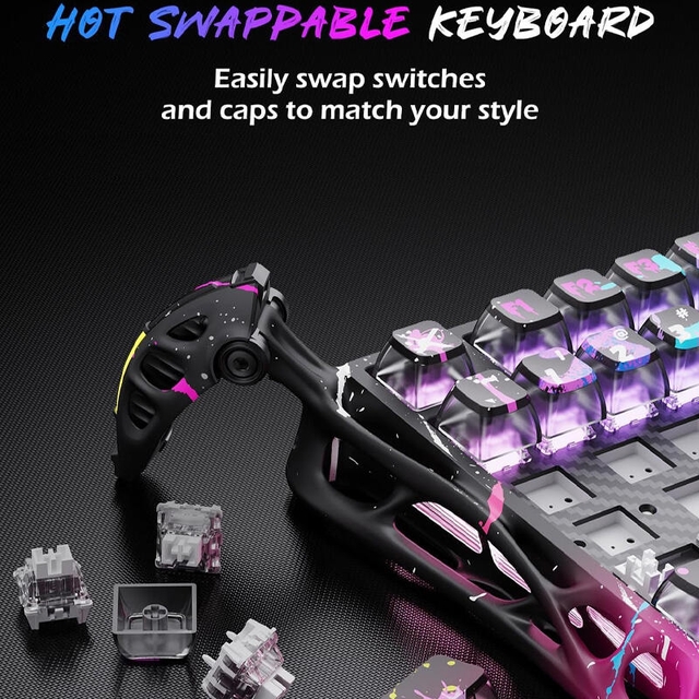 GravaStar Gaming Keyboard Mercury V75 Pro 75% Hall Effect Magnetic Switch Iron Purple