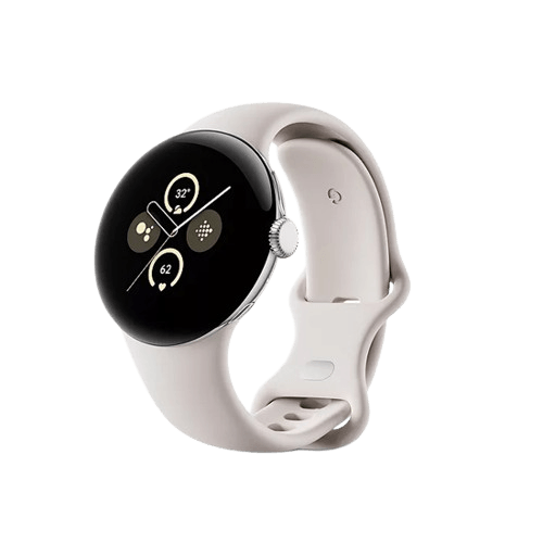 Google Pixel Watch 2 Polish Silver Aluminium Case with Porclain Active Band
