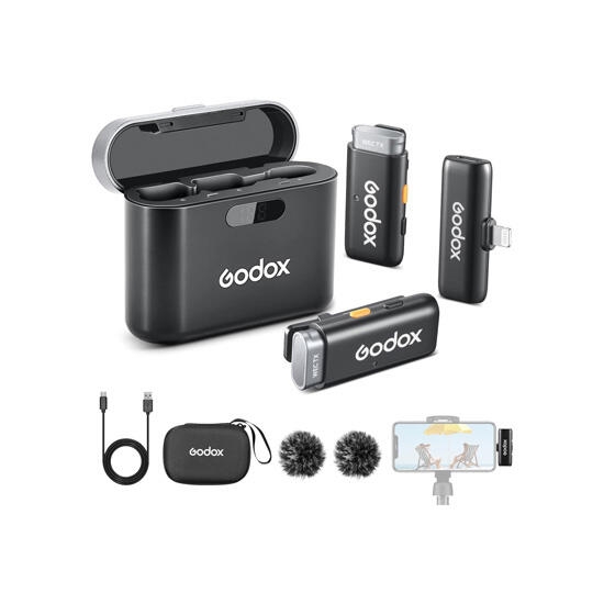 Godox 2.4GHz Wireless Microphone System WES1 kit2 Black