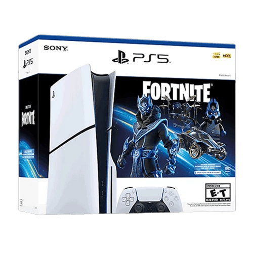 Sony PlayStation PS5 Slim 1TB Fortnite Cobalt Star Code Bundle White
