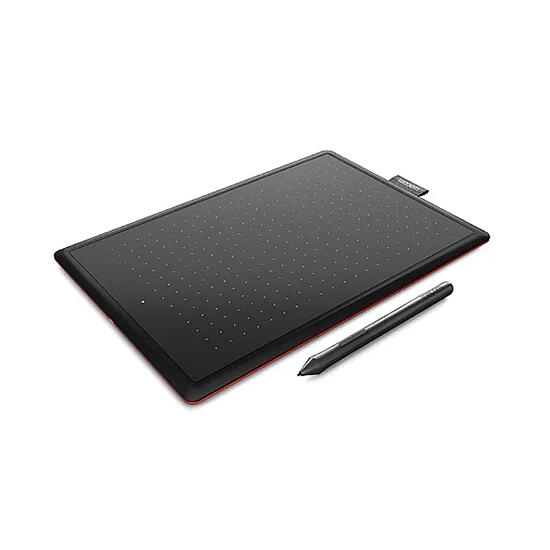 One by Wacom Medium Drawing Tablet CTL672N Black Red