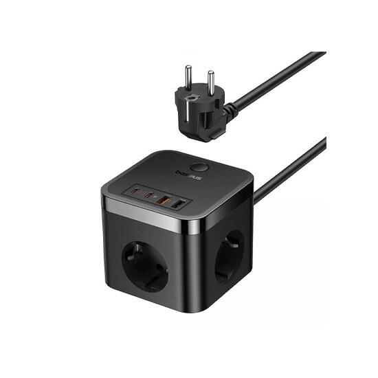 Baseus PowerCombo Cube Power Strip 3AC+2U+2C 30W 1.5m EU E00066400117-00 Black