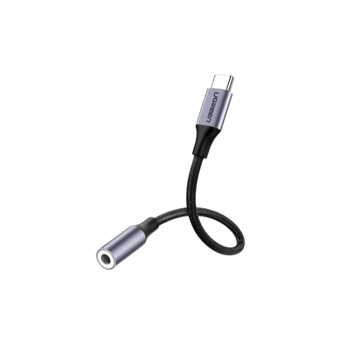 Ugreen USB-C to 3.5mm M/F Cable Aluminum Shell with Braided 10cm 80154 Grey