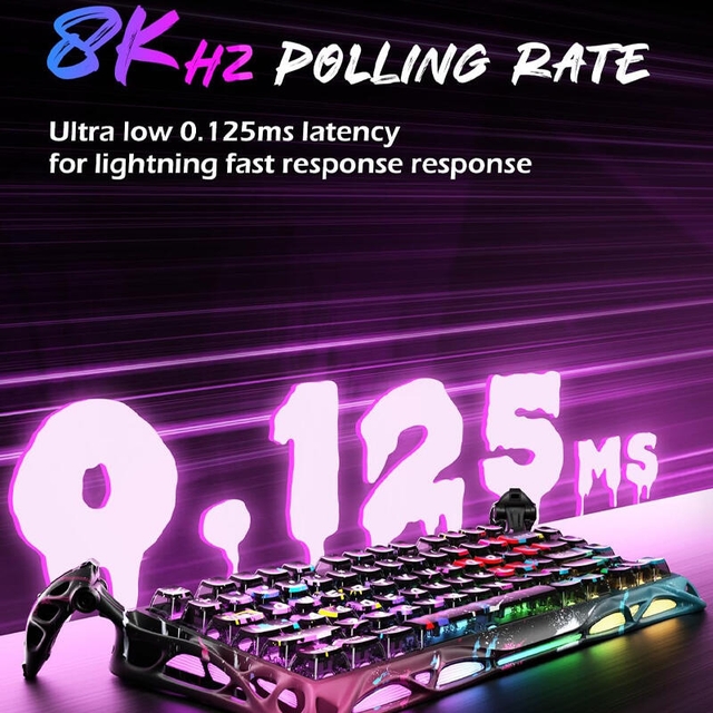 GravaStar Gaming Keyboard Mercury V75 Pro 75% Hall Effect Magnetic Switch Iron Purple