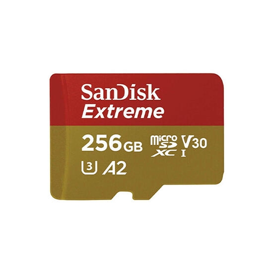 SanDisk 256GB Extreme MicroSDXC UHS-I Card Up to 190MB/s/C V30/4K/A2 SDSQXAV-256G-GN6MN