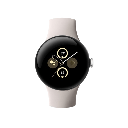 Google Pixel Watch 2 Polish Silver Aluminium Case with Porclain Active Band