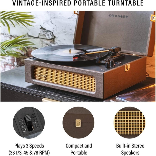 Crosley Voyager Turntable Washed Blue
