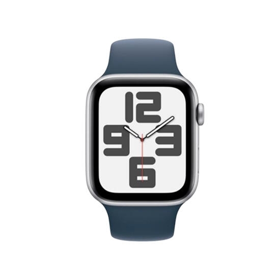 Apple Watch Series SE 2 GPS 2023 44mm Silver Aluminum Case With Storm Blue SB MREC3 S/M