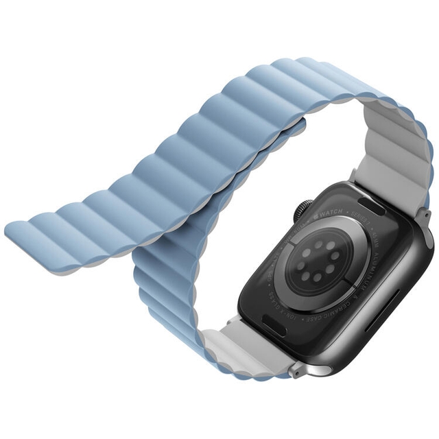 Uniq Revix Reversible Magnetic Apple Watch Strap 49/45/44/42Mm Ash Grey /Dove White