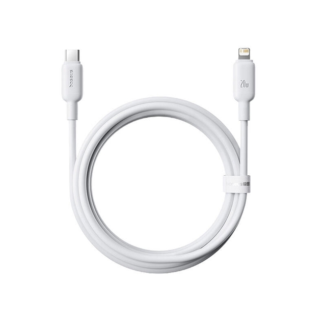 Baseus Foamed Silicone Fast Charging Data Cable USB-C to Lightning 20W 2m E0426A05 Moon White