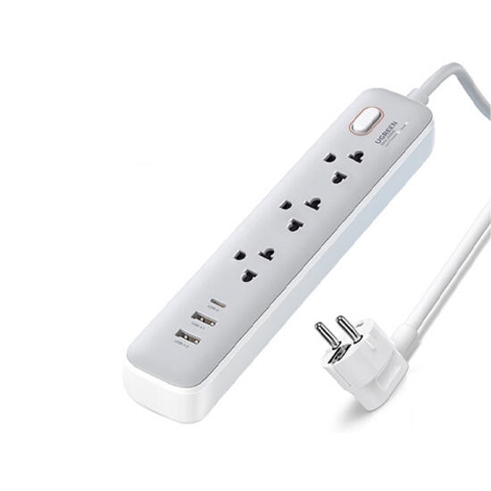 Ugreen CD286 30W 3 Socket USB-A Type-C 1.5m 15143 White