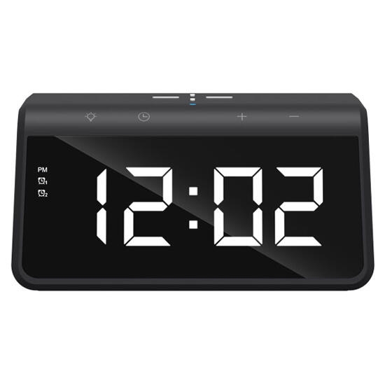 Havit W320 Wireless Charger 15W With Alarm Clock Silver