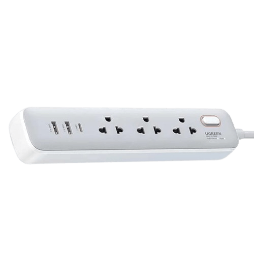Ugreen CD286 30W 3 Socket USB-A Type-C 1.5m 15143 White