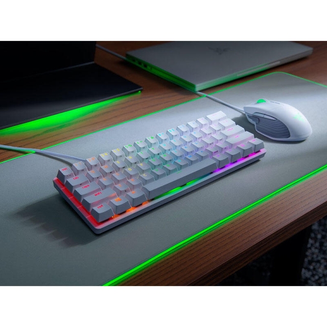 Razer Gaming Keyboard Huntsman Mini Mercury Ed RGB 61key Purple Switch RZ03-03390300-R3M1 White
