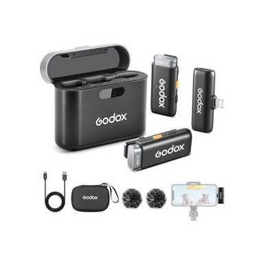 Godox 2.4GHz Wireless Microphone System WES1 kit2 Black