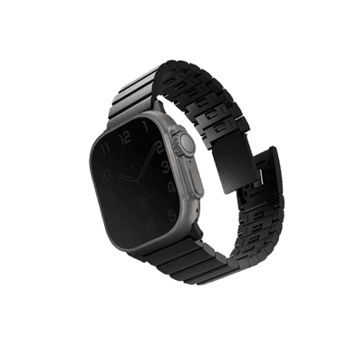 Uniq Strova Mag Apple Watch Self Adjustable Steel Link Band 49/45/44/42Mm Black