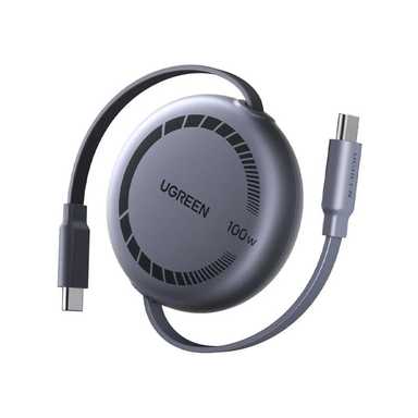 Ugreen Type-c to Type-c 100W PD Fast Charging Retractable Cable 65905 Grey/Black