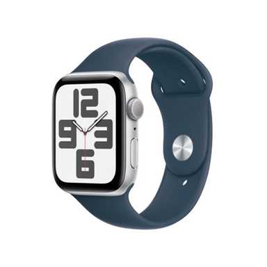 Apple Watch Series SE 2 GPS 2023 44mm Silver Aluminum Case With Storm Blue SB MREC3 S/M