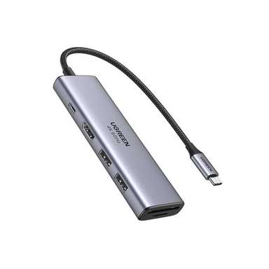 Ugreen 6-in-1 Adapter USB-C Hub to 3xUSB 3.0 HDMI TF/SD 60384 Grey