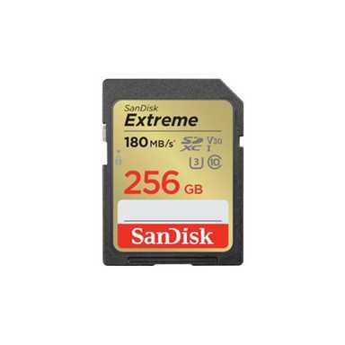 SanDisk 256GB Extreme SD/XC UHS-I Card 180MB/S V30/4K Class 10 SDSDXVV-256G-GNCIN
