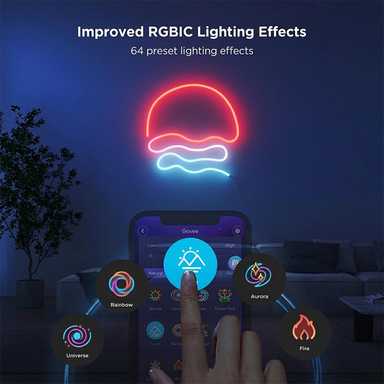 Govee 3M Neon Preinstalled Strip Light White Support Matter H61D3301 White