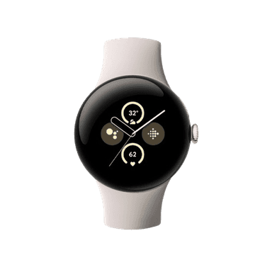 Google Pixel Watch 2 Polish Silver Aluminium Case with Porclain Active Band