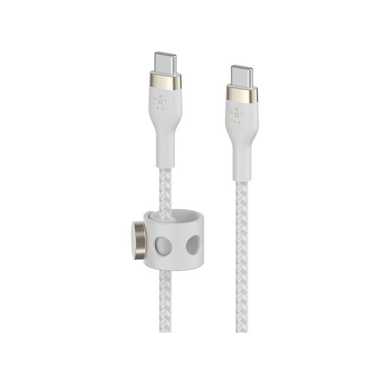 Belkin BoostCharge PRO Flex USB-C to USB-C Braided Silicone Cable 1M CAB011bt1MWH White