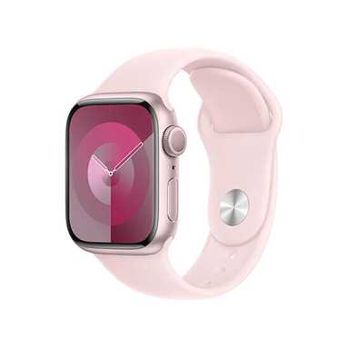 Apple Watch Series 9 GPS 45mm Pink Aluminum Case With Light Pink Sport Band MR9G3 S/M