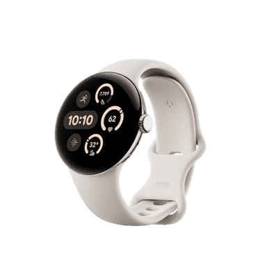 Google Pixel Watch 3 41mm Wi-Fi Polished Silver Aluminum Case with Porcelain Active Band