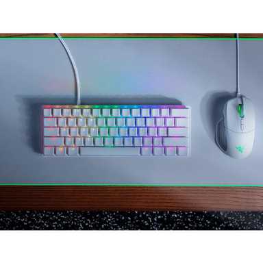 Razer Gaming Keyboard Huntsman Mini Mercury Ed RGB 61key Purple Switch RZ03-03390300-R3M1 White